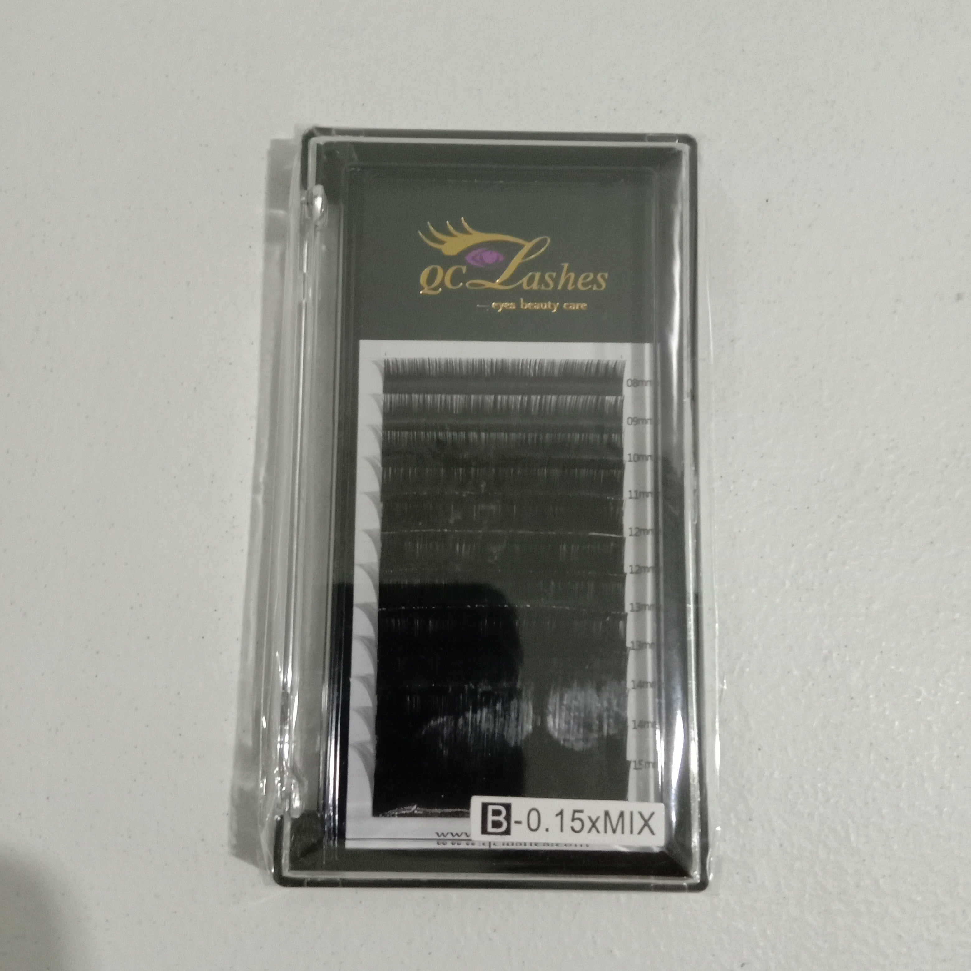 QC Lashes Lash Extension B curl 0.15 Mix tray